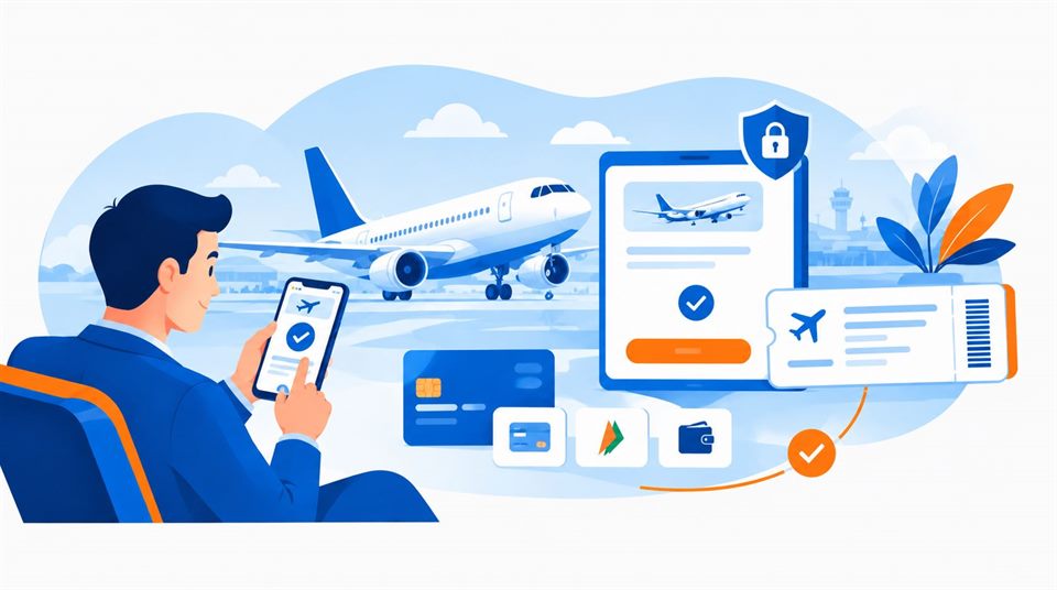 Secure booking confirmation and itinerary on a tablet