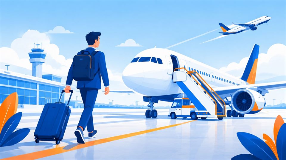 Passengers walking to a private aircraft ready for takeoff